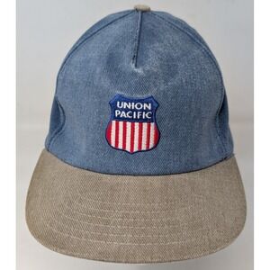 Vintage Union Pacific Railroad Men's Hat Strapback Cotton Twill 90s Made In USA